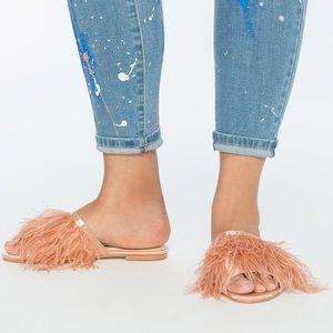 Eloquii | Kyle Marabou Feather Slide Sandal